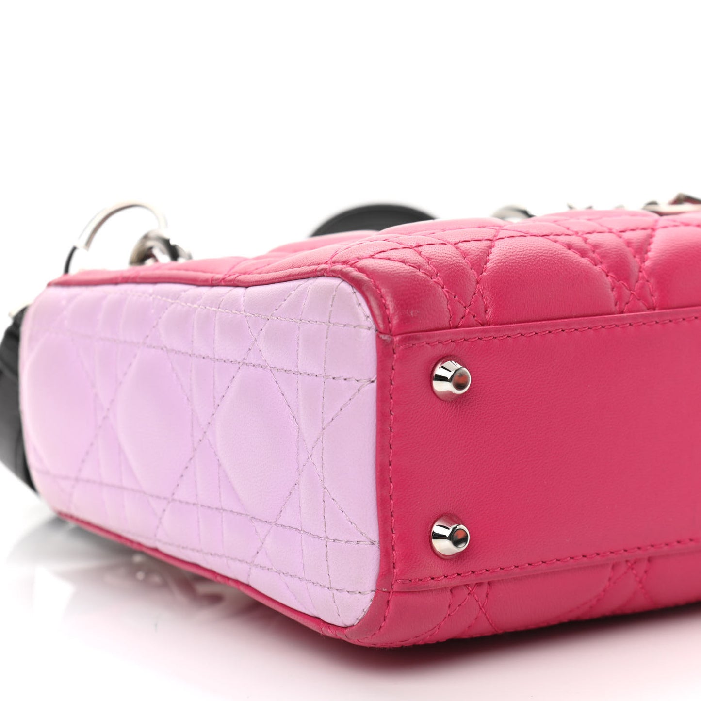 Lambskin Cannage Mini Lady Dior Multicolor