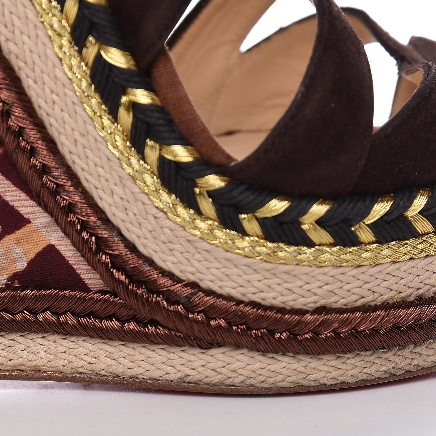 Suede Tosca 140 Platform Wedge Sandals 38 Chocolate