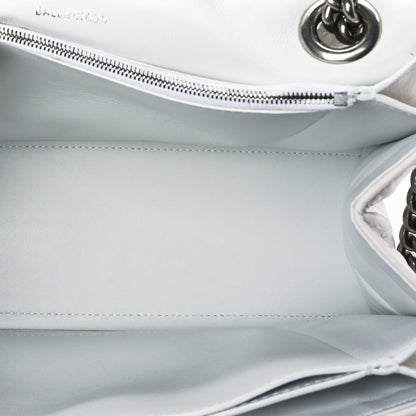 Balenciaga Crushed Calfskin Quilted Medium Crush Chain Bag Optic White 4 of 8