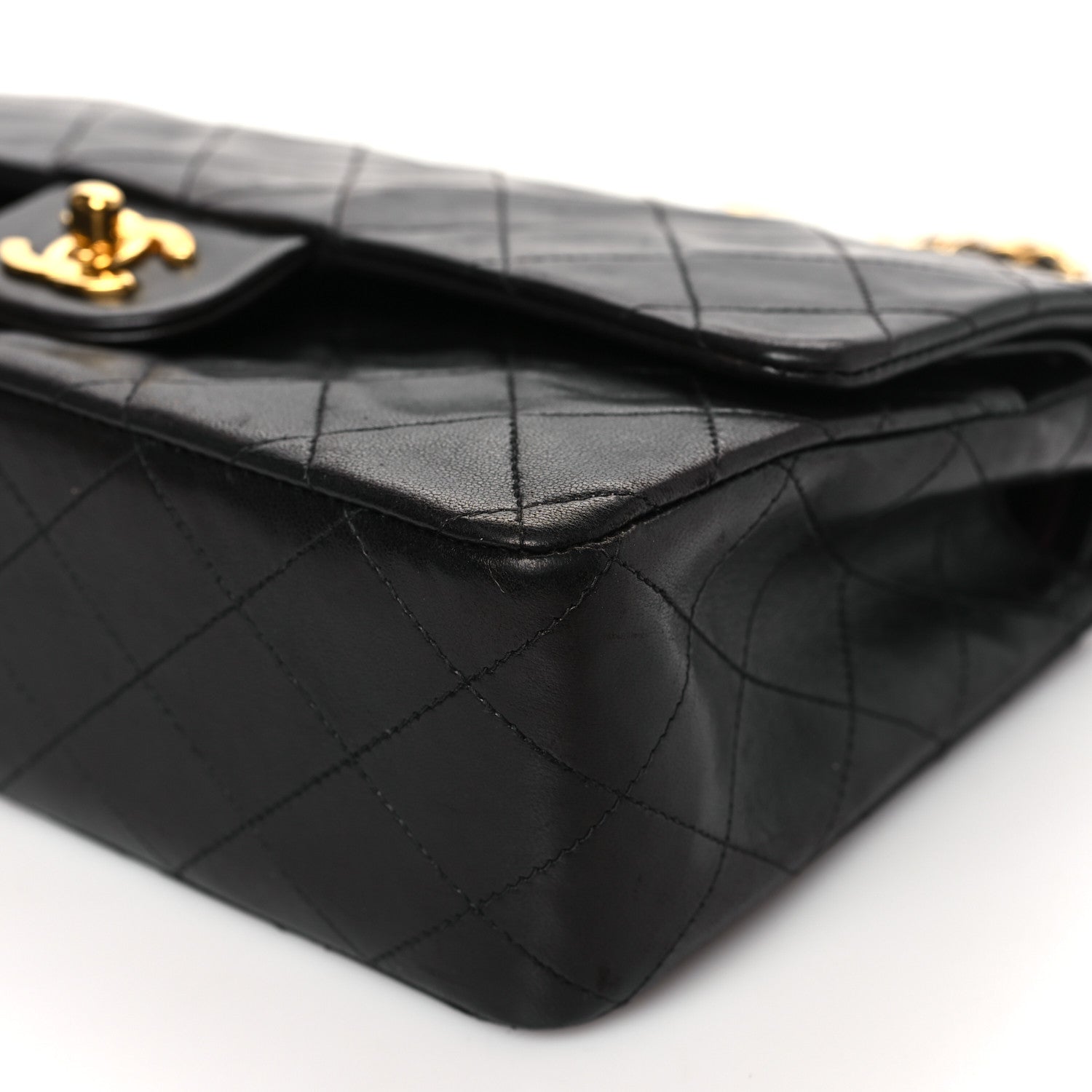 Chanel Lambskin Quilted Medium Double Flap Black 10 of 12