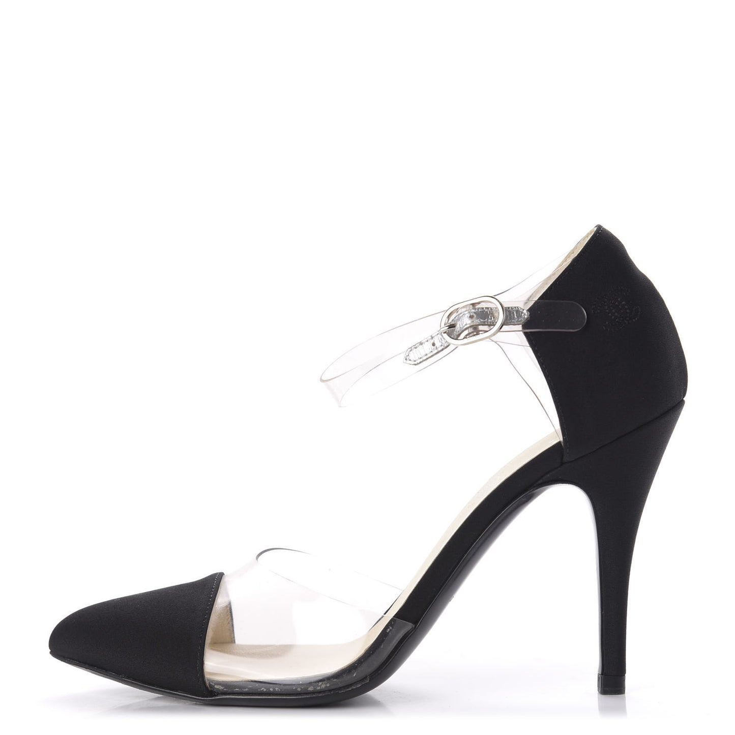 PVC Silk Crepe Cap Toe CC Pumps 35 Black