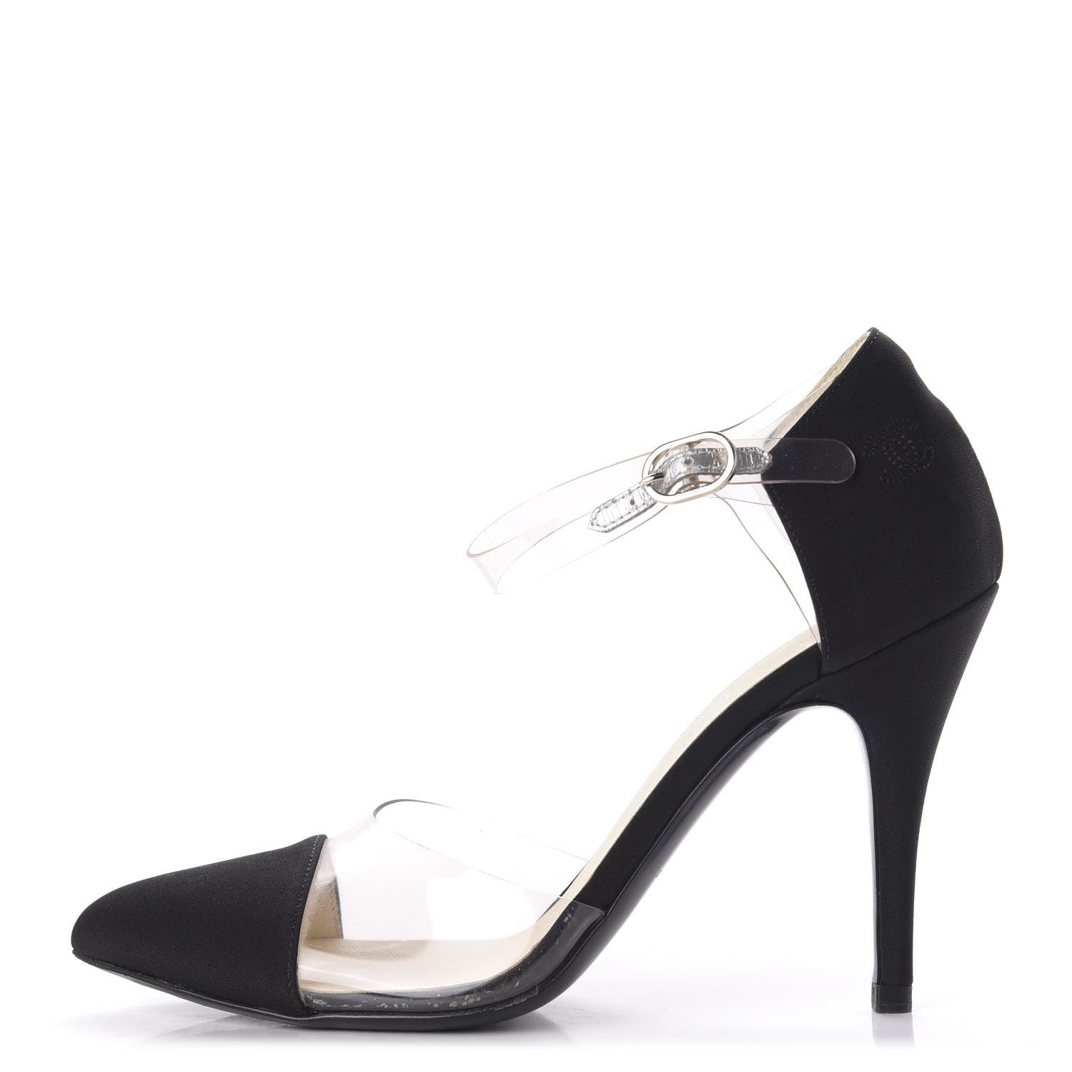 Chanel PVC Silk Crepe Cap Toe CC Pumps 35 Black 1 of 7