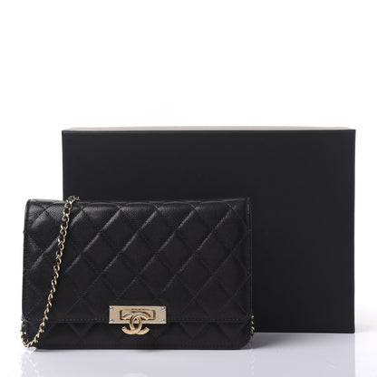 Chanel Caviar Quilted Golden Class Wallet On Chain WOC Black 10 of 10