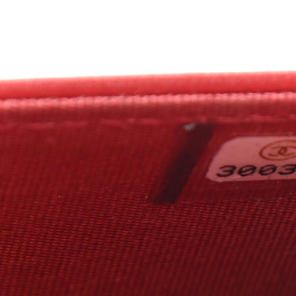 Chanel Caviar Quilted Boy Wallet On Chain WOC Red 8 of 13