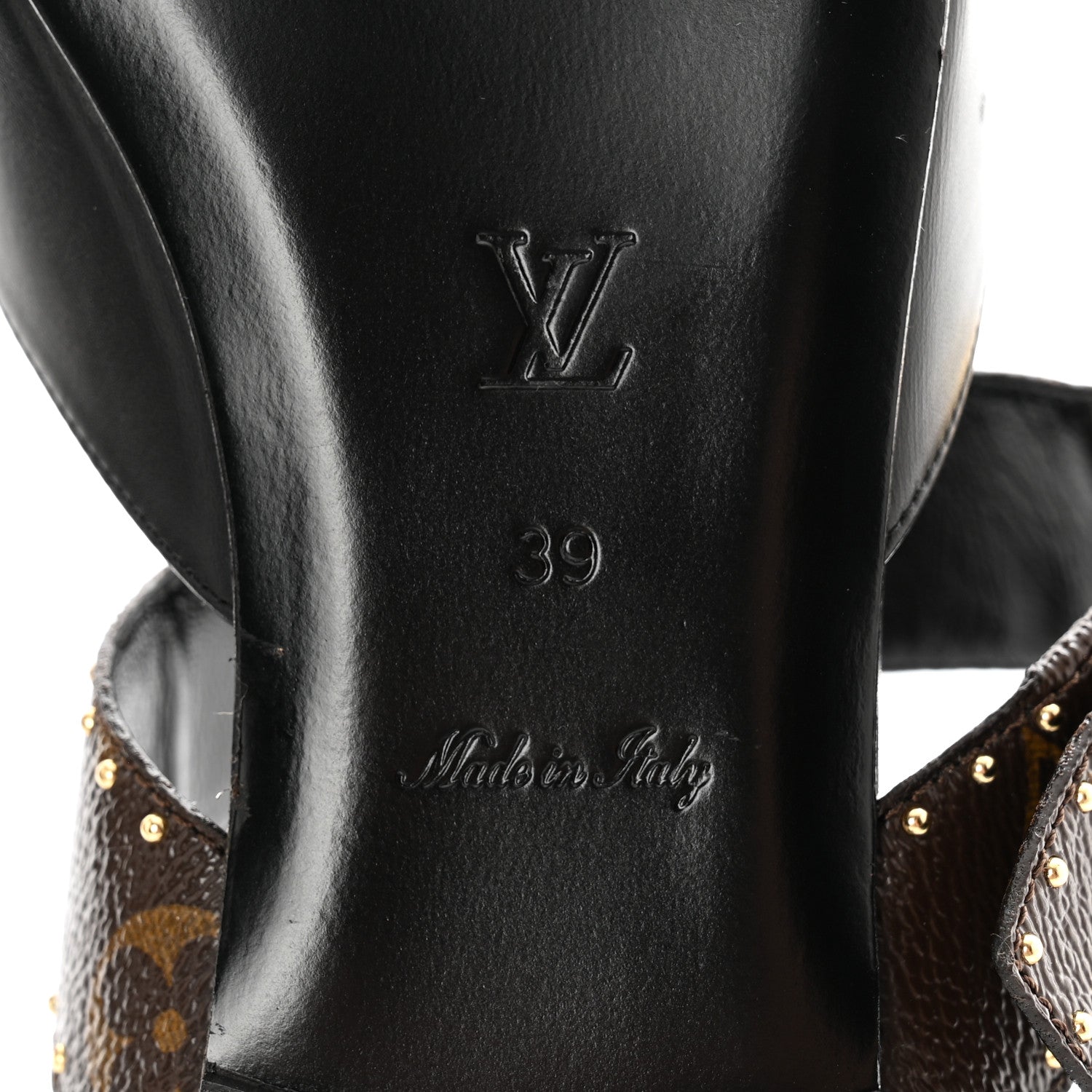 Louis Vuitton Monogram Studded Sofia Flat Mules 39 Black 6 of 9