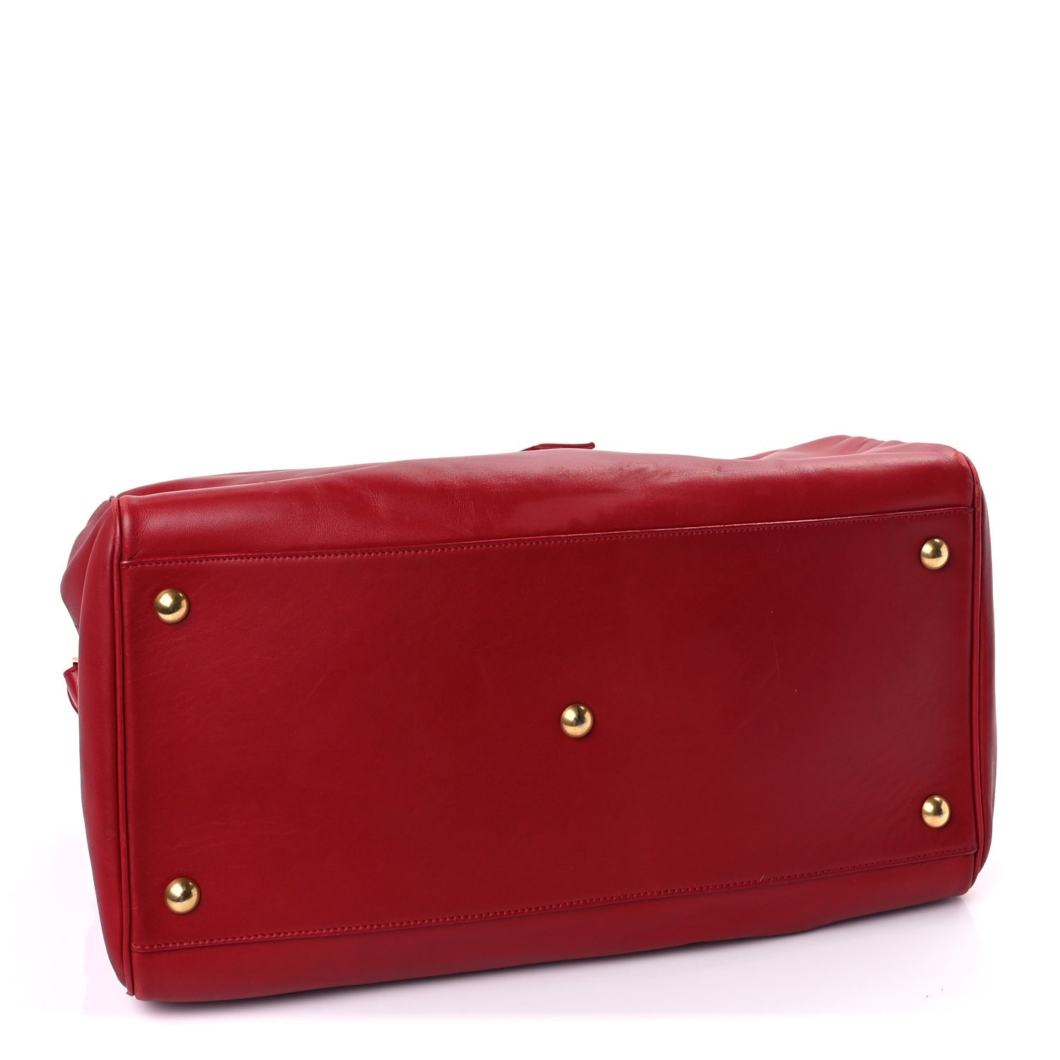 Saint Laurent Calfskin Classic Duffle 12 Bag Red 3 of 7