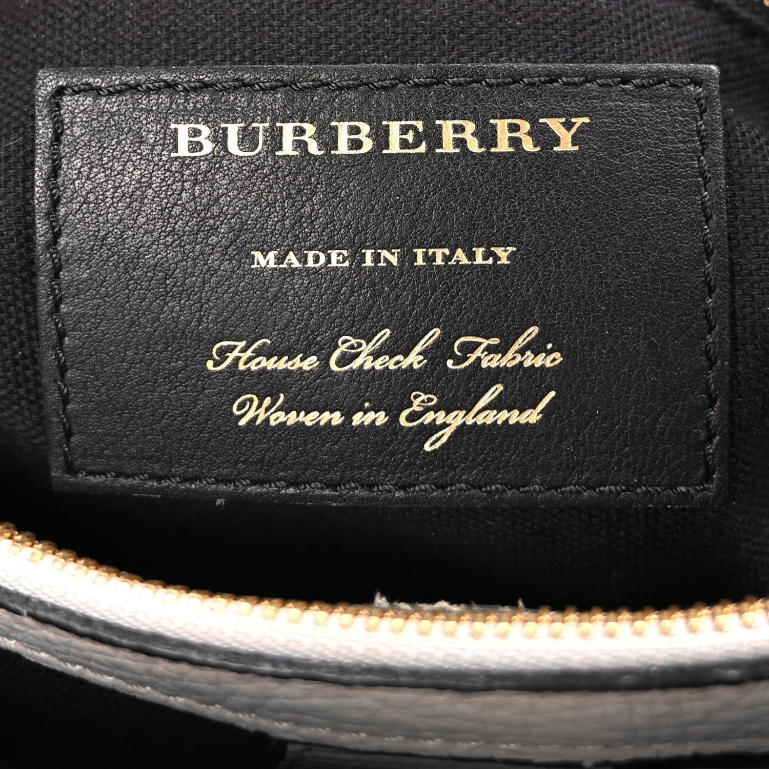 Burberry Derby Calfskin House Check Medium Banner Tote  Pale Grey 5 of 8