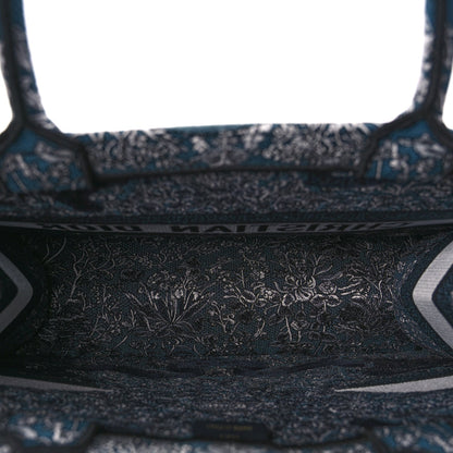 Christian Dior Canvas Embroidered Medium Around The World Book Tote Blue 4 of 8