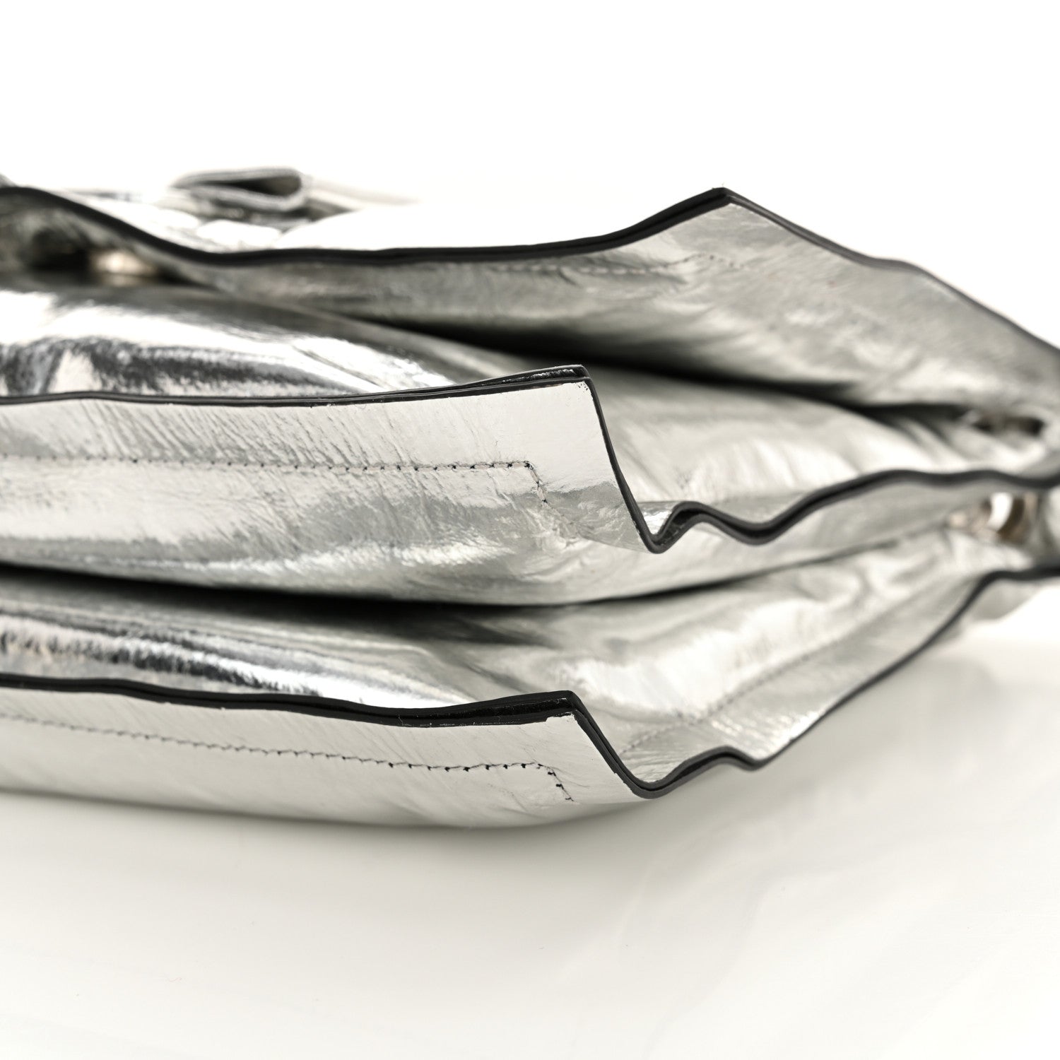 Salvatore Ferragamo Metallic Calfskin Small Viva Bow Shoulder Bag Silver 10 of 11