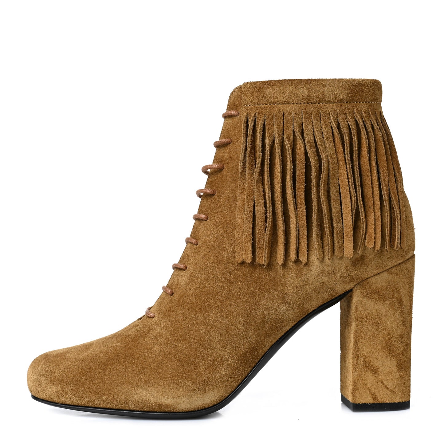 Suede Babies 90 Fringe Ankle Boots 38 Light Tan