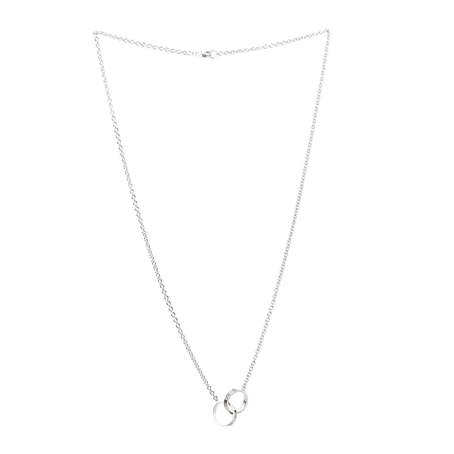 18K White Gold Interlocking LOVE Necklace