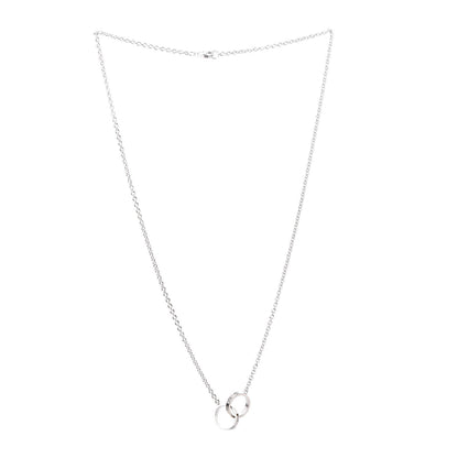 Cartier 18K White Gold Interlocking LOVE Necklace 3 of 8