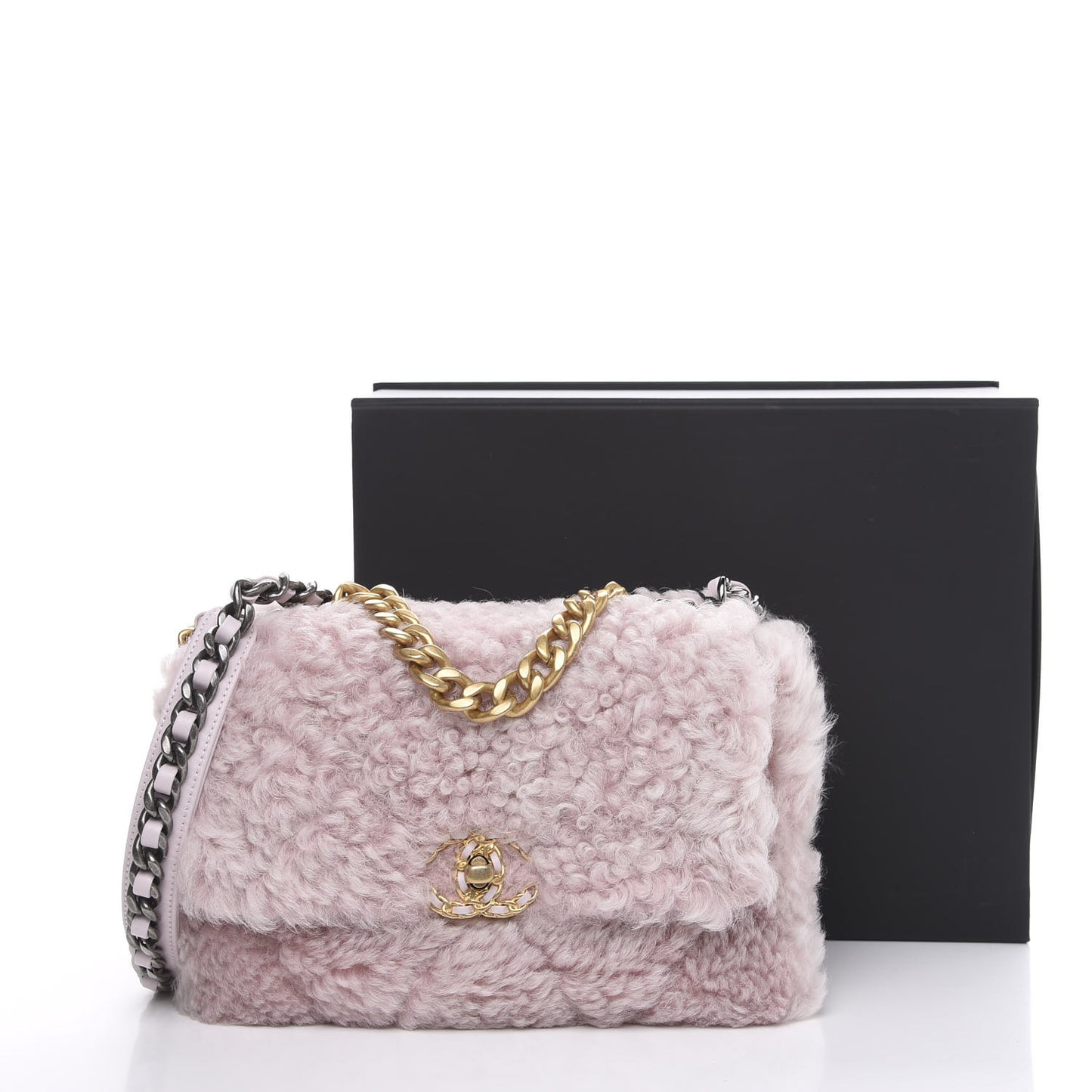 Shearling Sheepskin Medium 19 Flap Light Pink