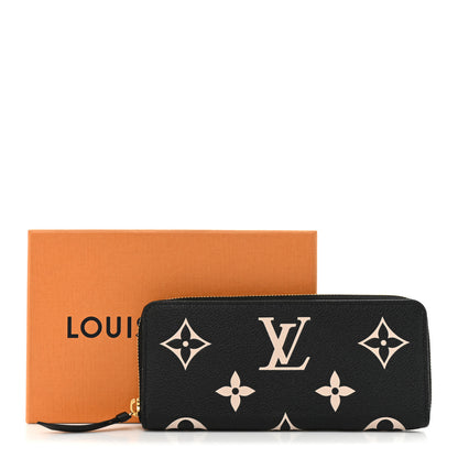 Louis Vuitton Empreinte Monogram Giant Clemence Wallet Black Beige 17 of 17