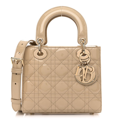 Christian Dior Patent Cannage Small Lady Dior Beige 1 of 10