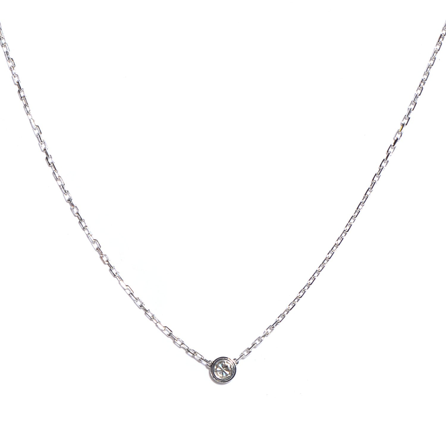 Cartier 18K White Gold Diamond SM D'Amour Pendant Necklace 6 of 10