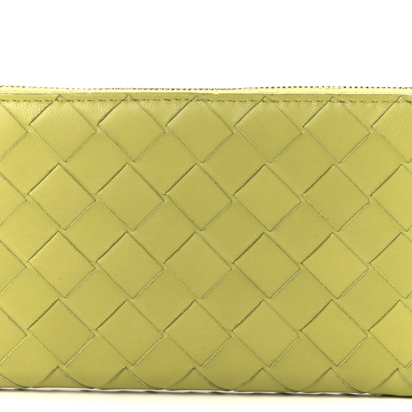 Nappa Intrecciato Zip Around Wallet Kiwi
