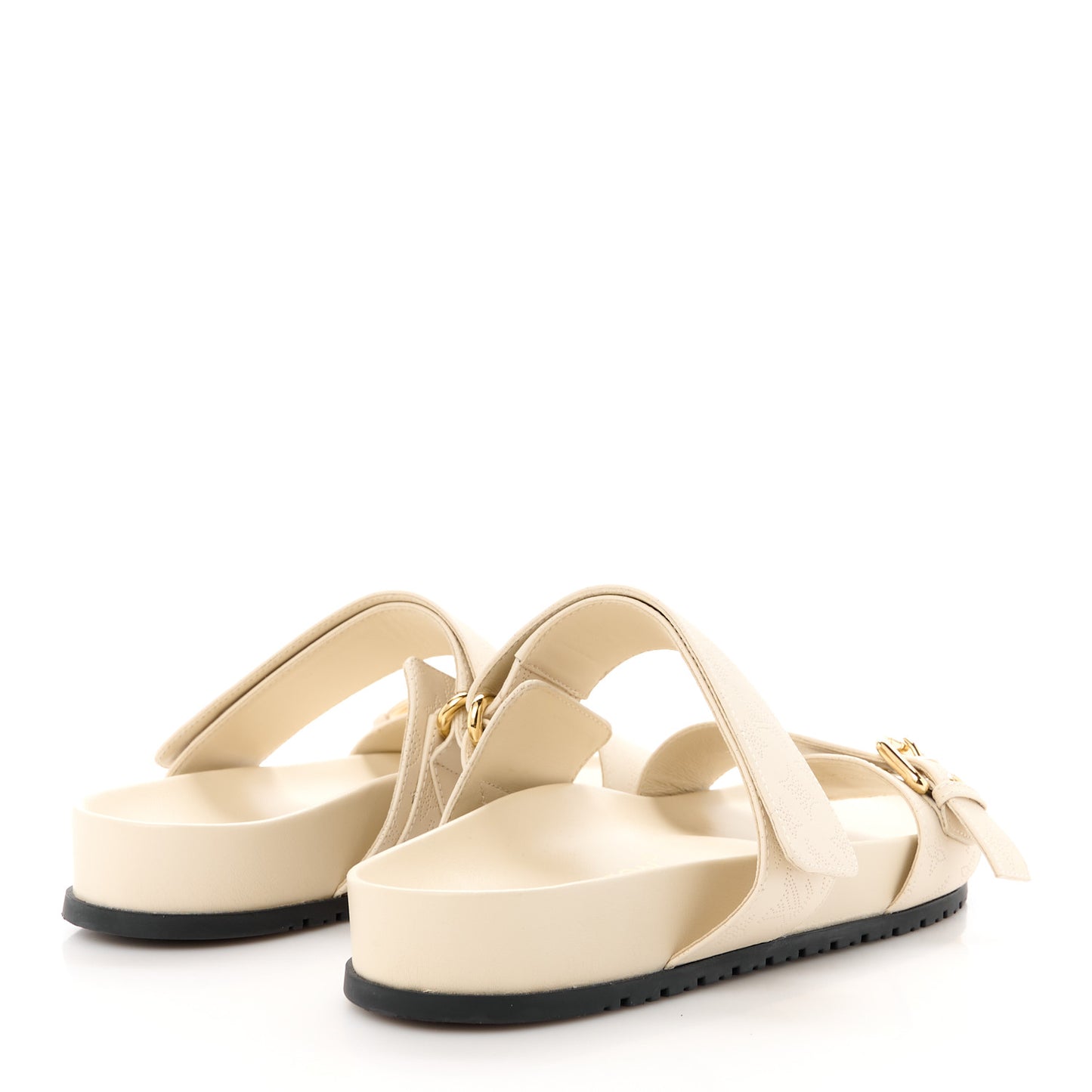 Mahina Bom Dia Flat Mule Sandals 38 Beige Clair