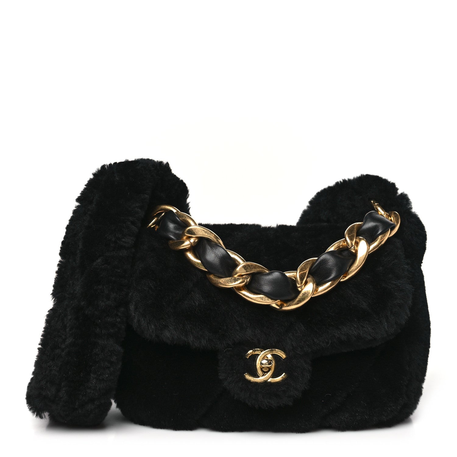 Chanel Shearling Quilted Coconing Single Flap Black 1 of 10