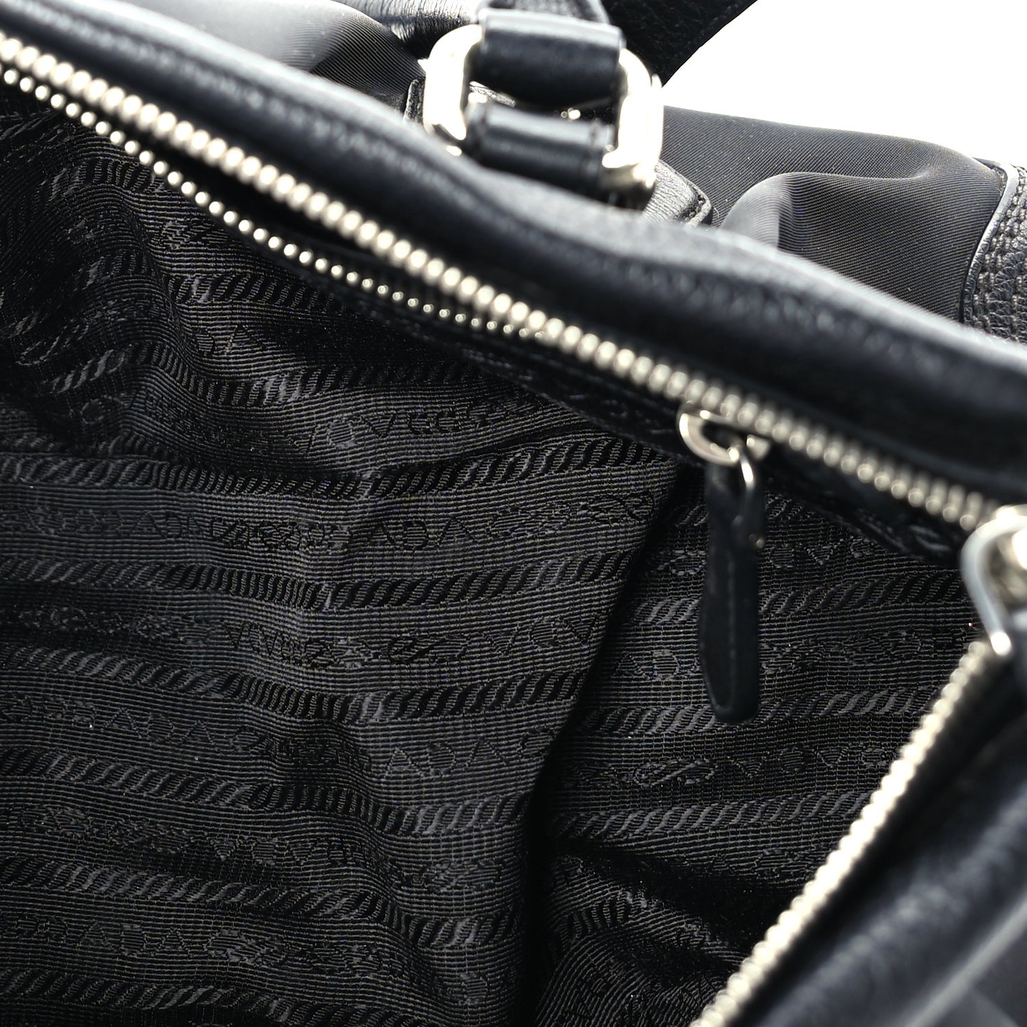 Prada Nylon Calfskin Buckle Shoulder Bag  Black 4 of 8