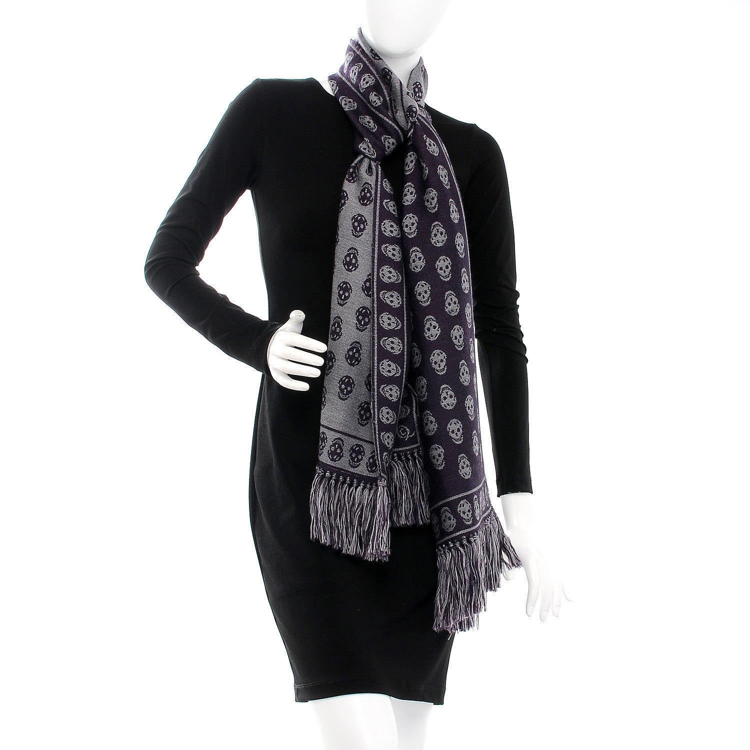 Alexander McQueen Wool Large Skull Scarf Purple 2 of 6