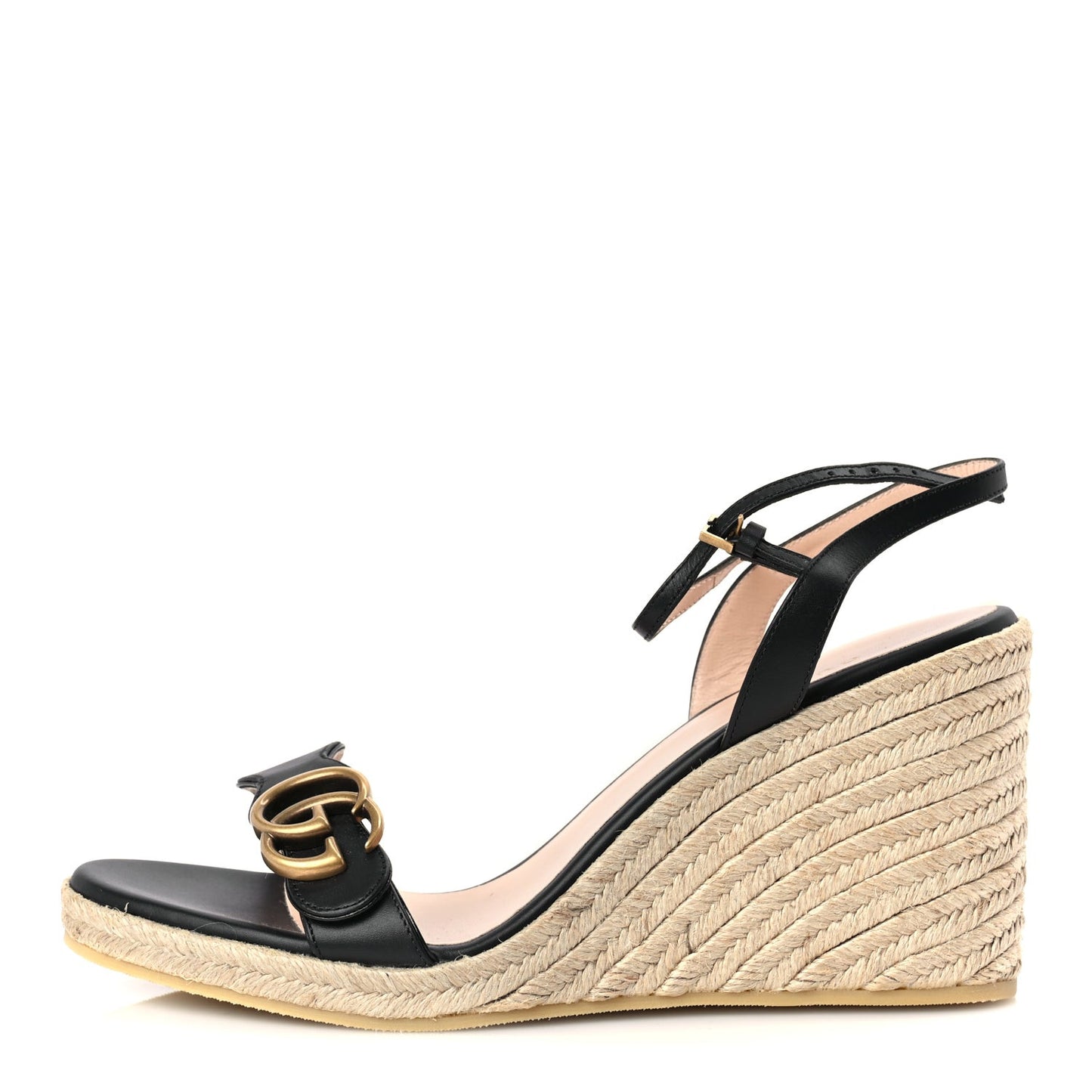 Galassia Aitana Espadrille 10/95mm Wedge Sandals 40.5 Black