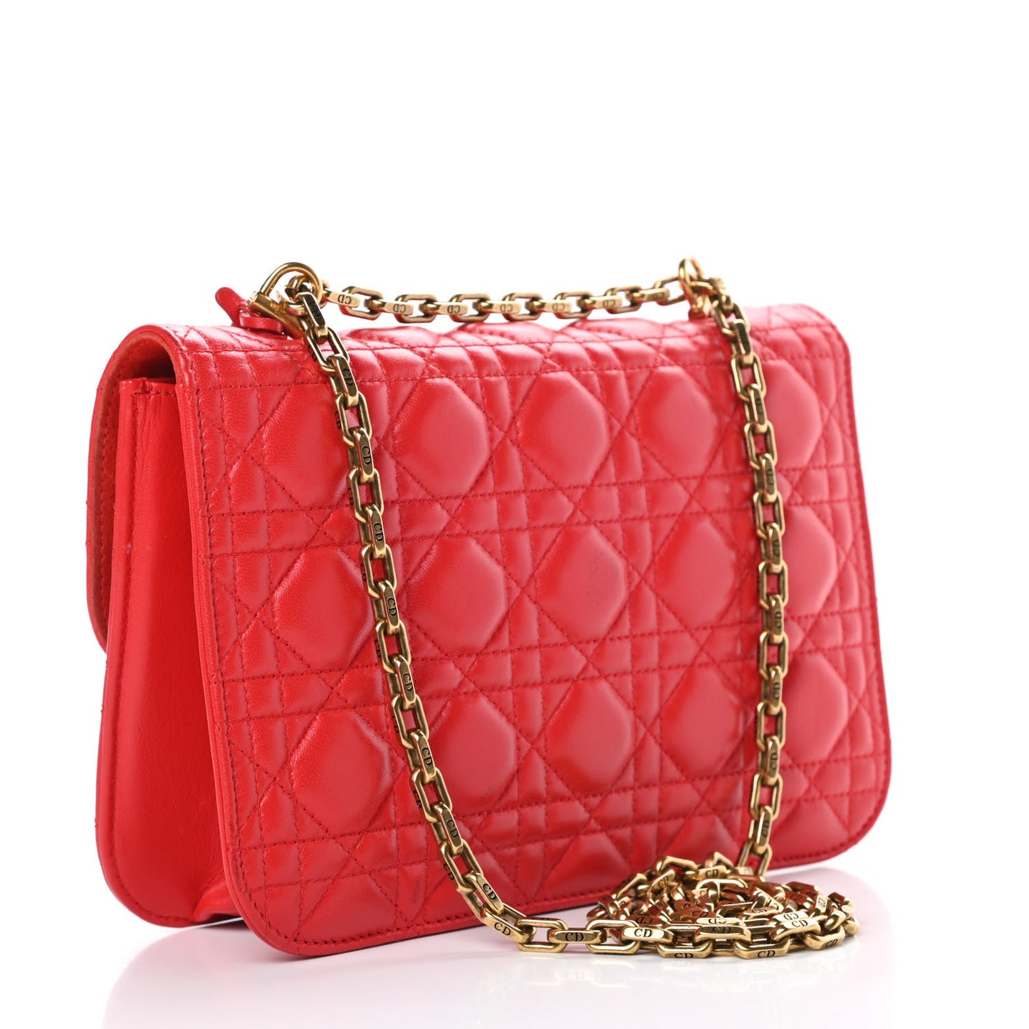 Lambskin Cannage Large Dioraddict Flap Red