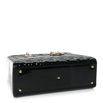 Christian Dior Patent Cannage Large Lady Dior Black 3 of 7
