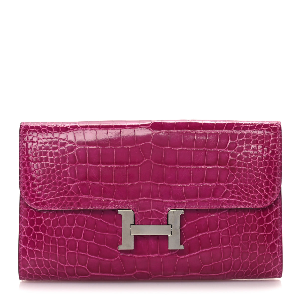 Shiny Alligator Constance Long Wallet Rose Scheherazade