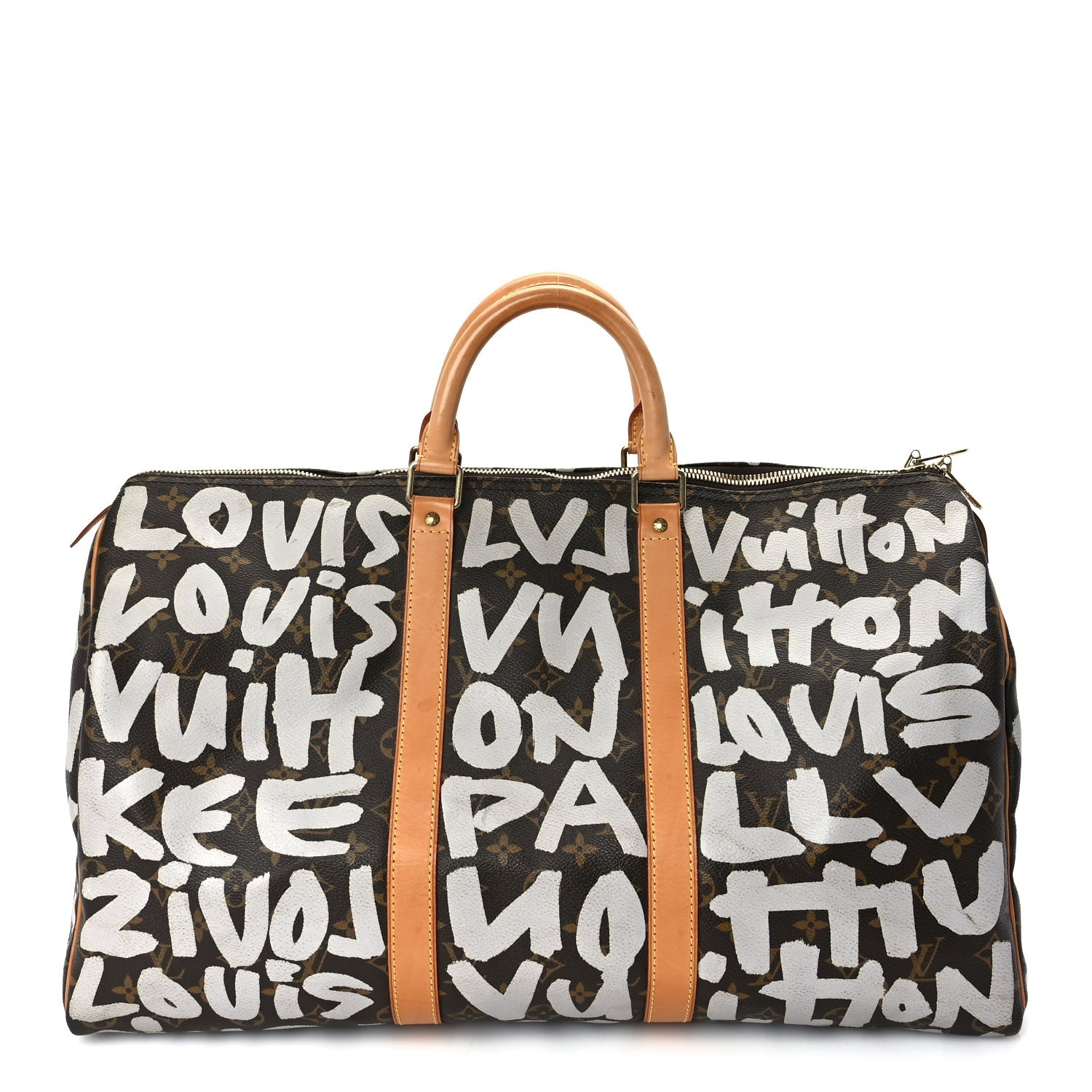 Louis Vuitton Monogram Graffiti Keepall 50  Silver 1 of 8