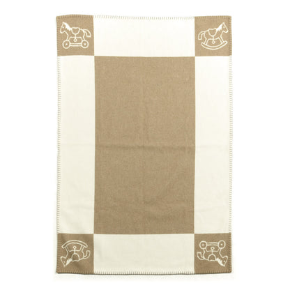 Hermes Wool Cashmere Adada Avalon Baby Blanket Noisette 1 of 2