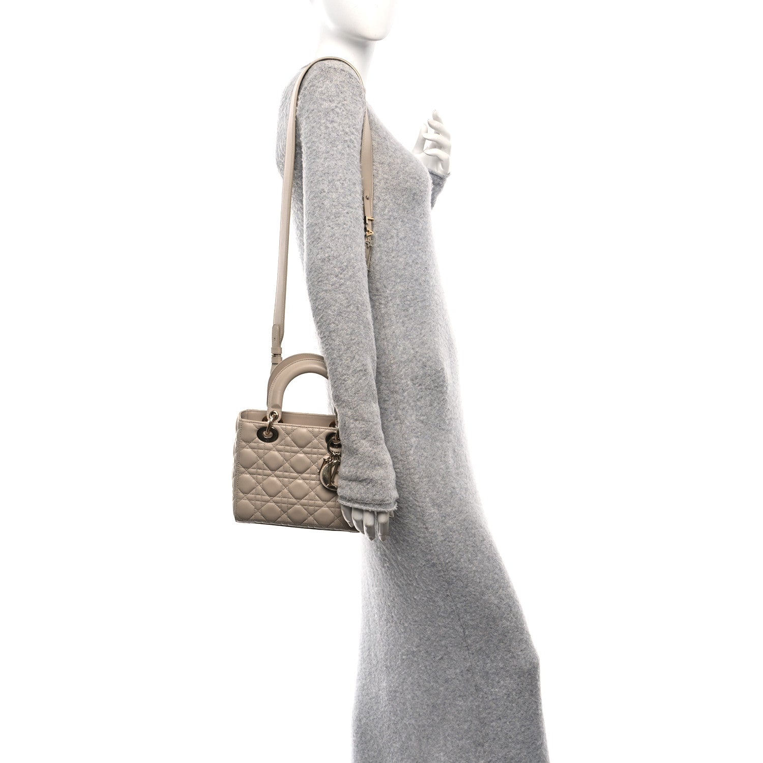 Christian Dior Lambskin Cannage Small My ABCDior Lady Dior Beige 2 of 10