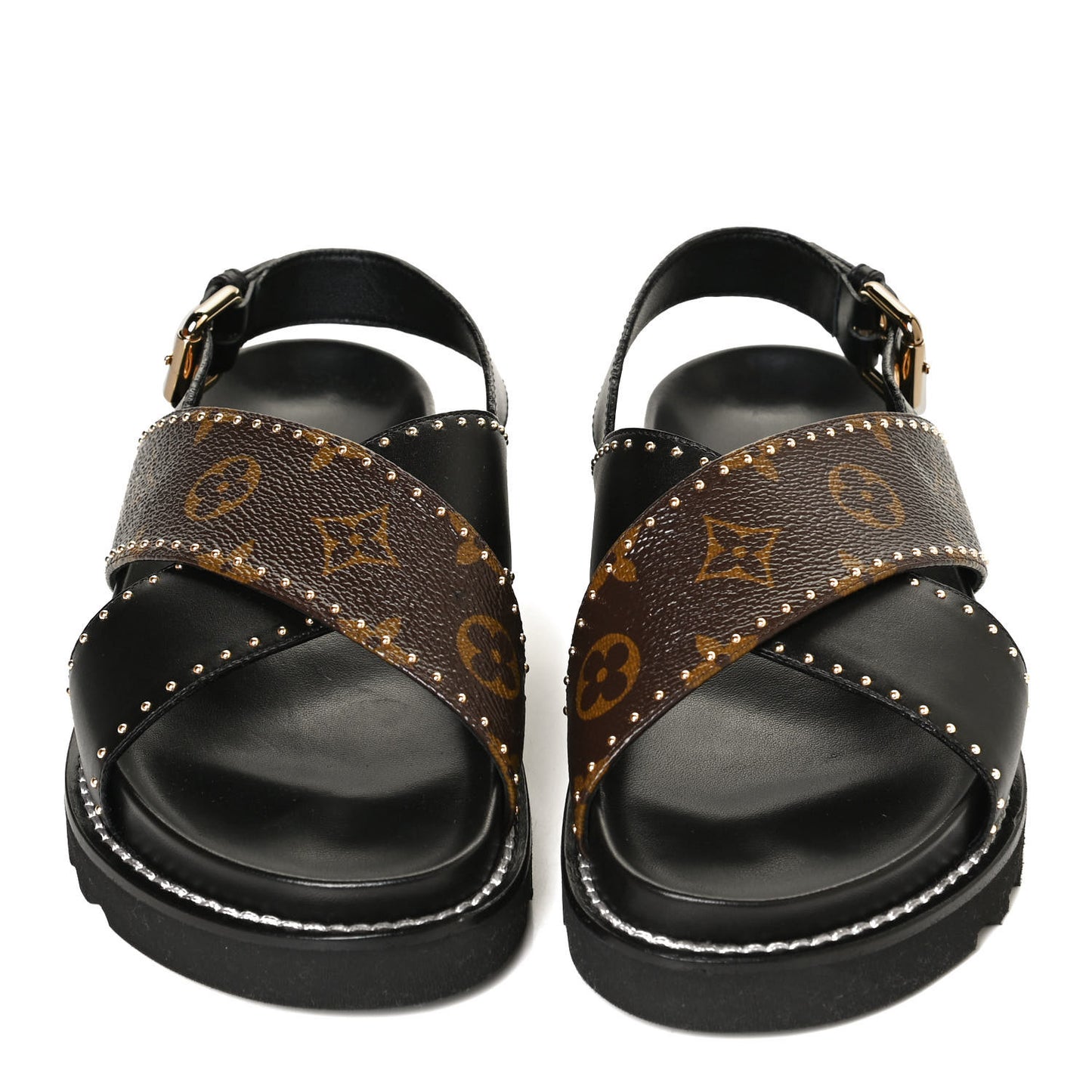 Monogram Paseo Flat Comfort Sandals 35 Black
