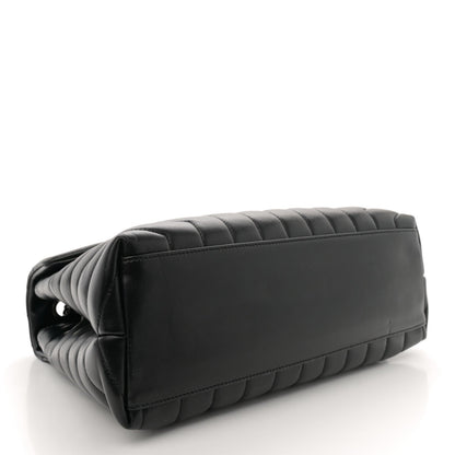 Saint Laurent Calfskin Y Quilted Monogram Monochrome Medium Loulou Chain Satchel Black 4 of 7