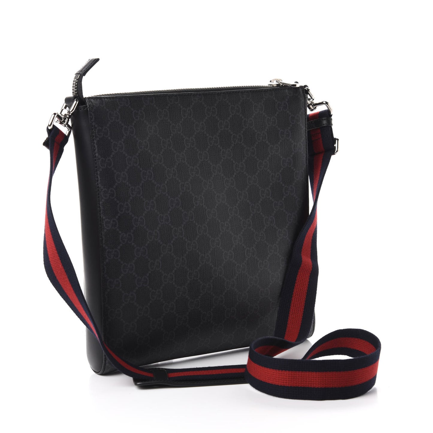 GG Supreme Monogram Night Courrier Flat Messenger Bag Black Multicolor