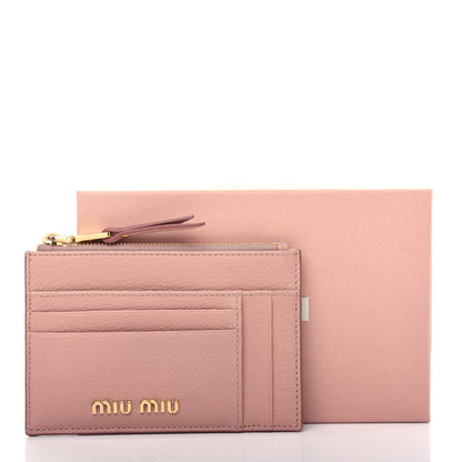 Miu Miu Madras Colour Zip Card Case Orchidea 7 of 7