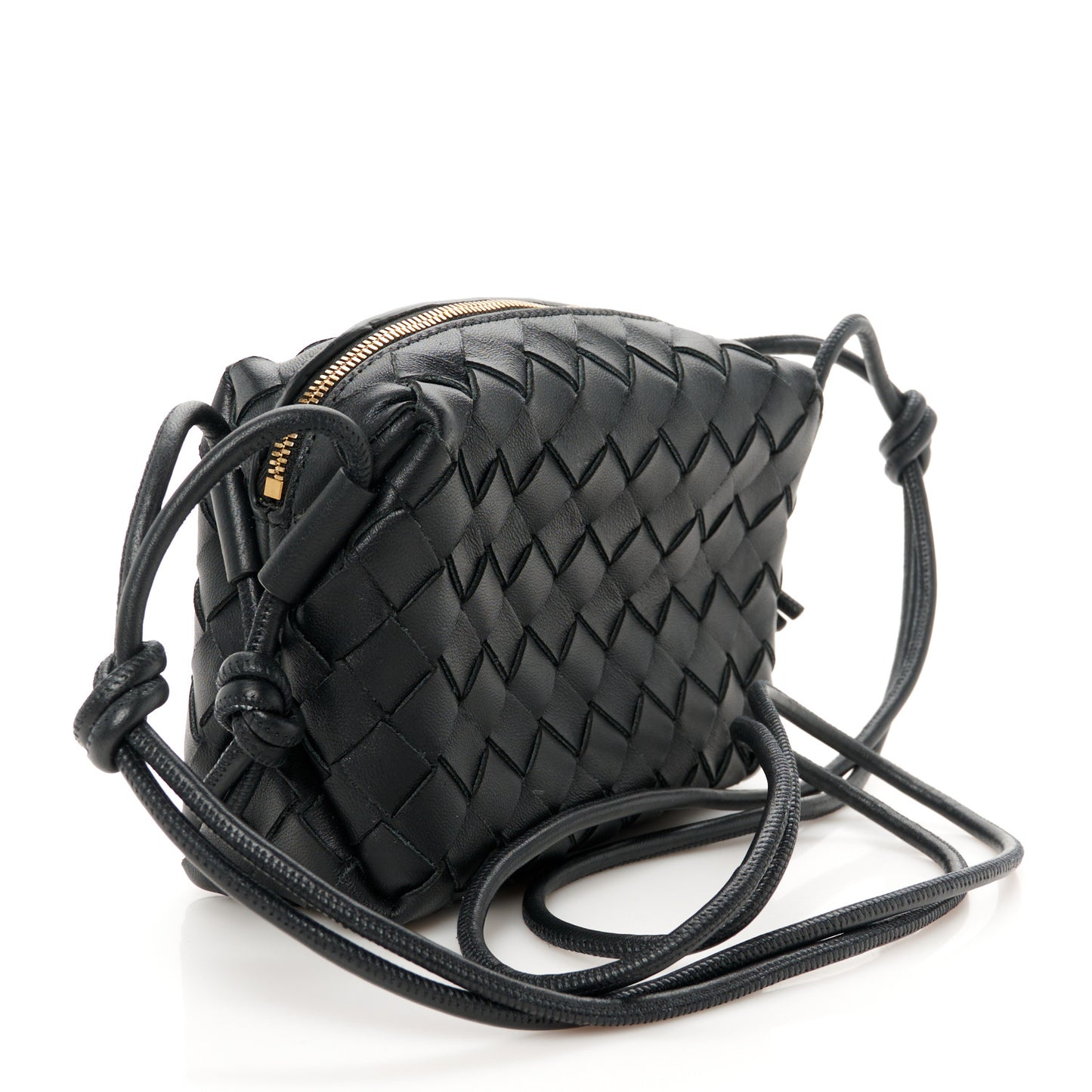 Nappa Intrecciato Mini Loop Camera Bag Black