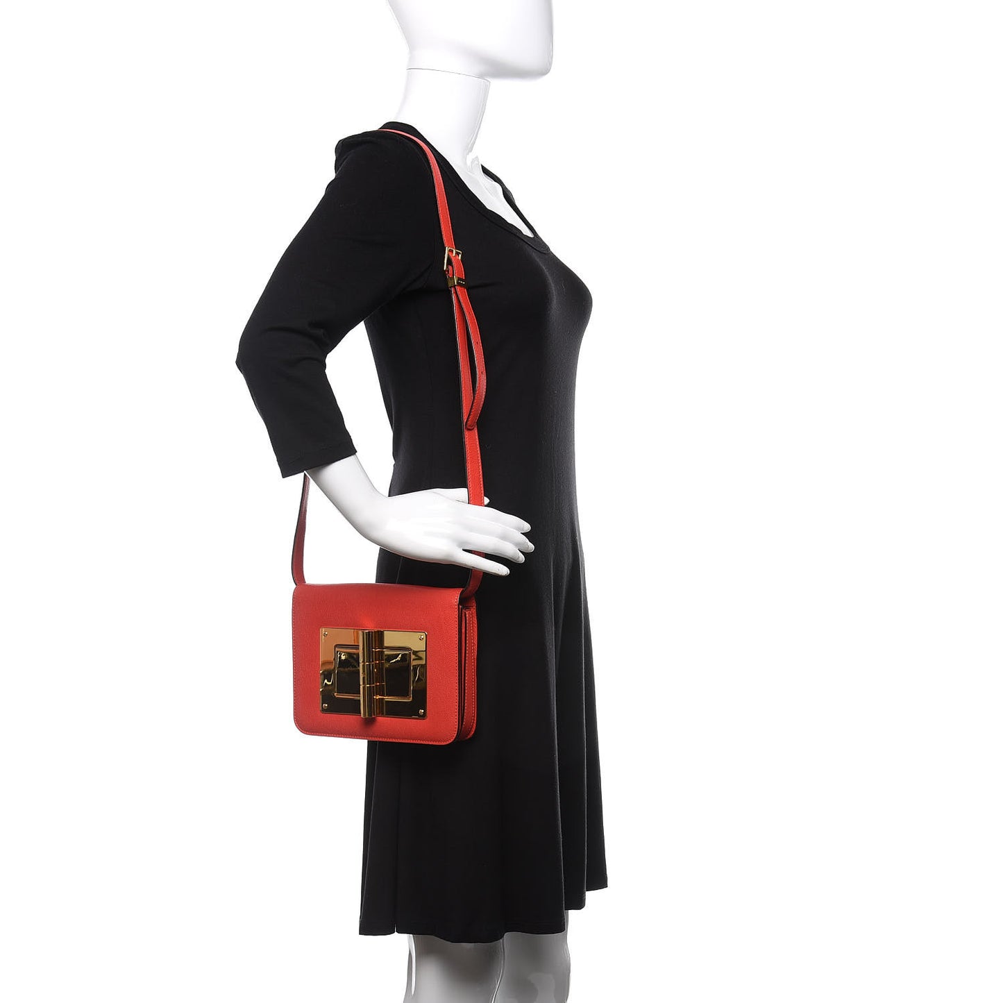 Goatskin Natalia Medium Shoulder Bag Red