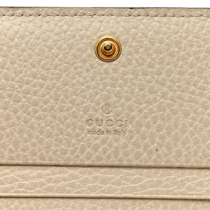Gucci Dollar Calfskin GG Supreme Monogram GG Marmont Card Case Mystic White Beige Ebony 6 of 8