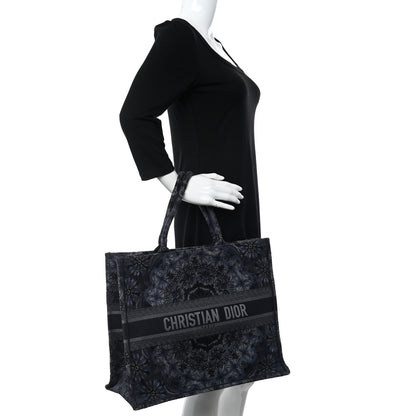 Christian Dior Canvas Embroidered Large KaleiDioroscopic Book Tote Blue 2 of 10