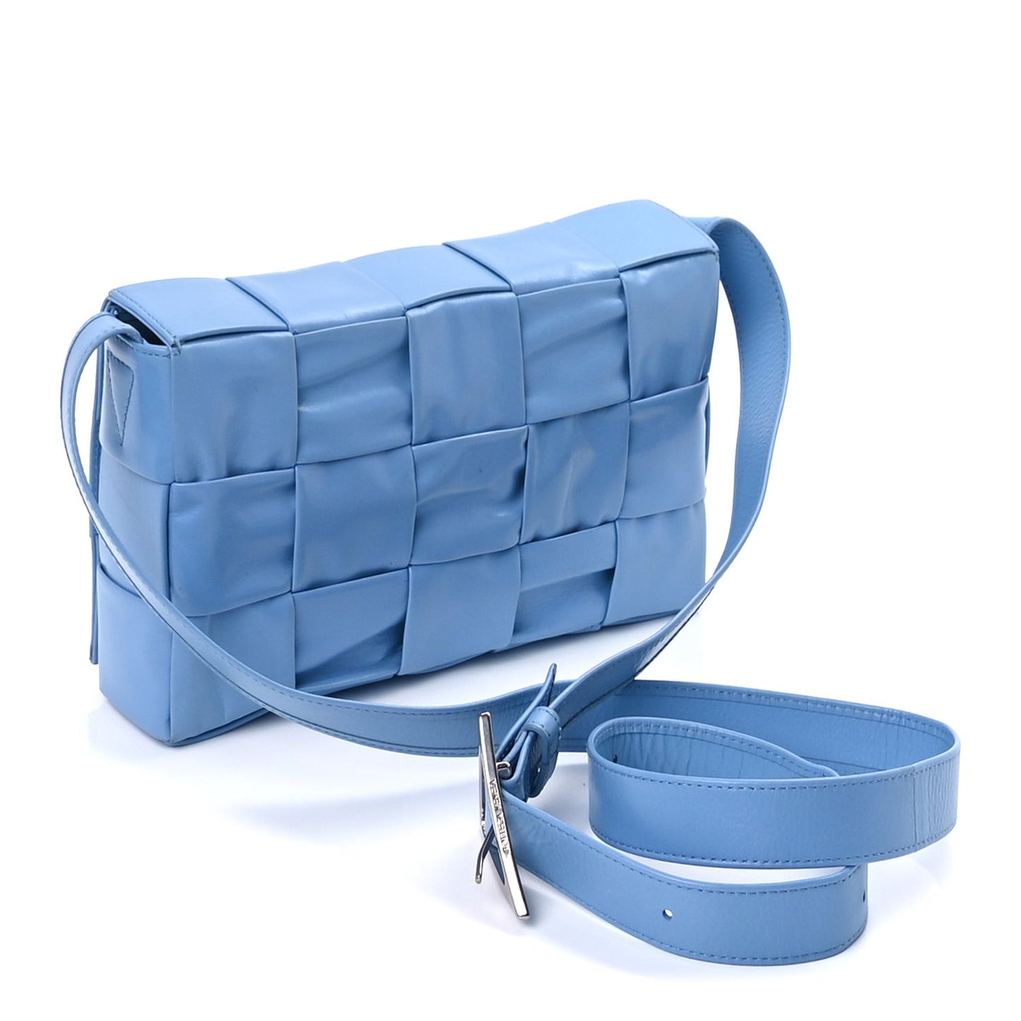 Paper Calfskin Maxi Intreccio Cassette Crossbody Bag  Pool