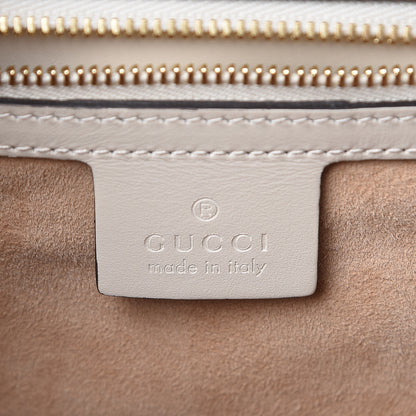 Gucci Calfskin Embroidered Medium Sylvie Top Handle Bag White 7 of 11