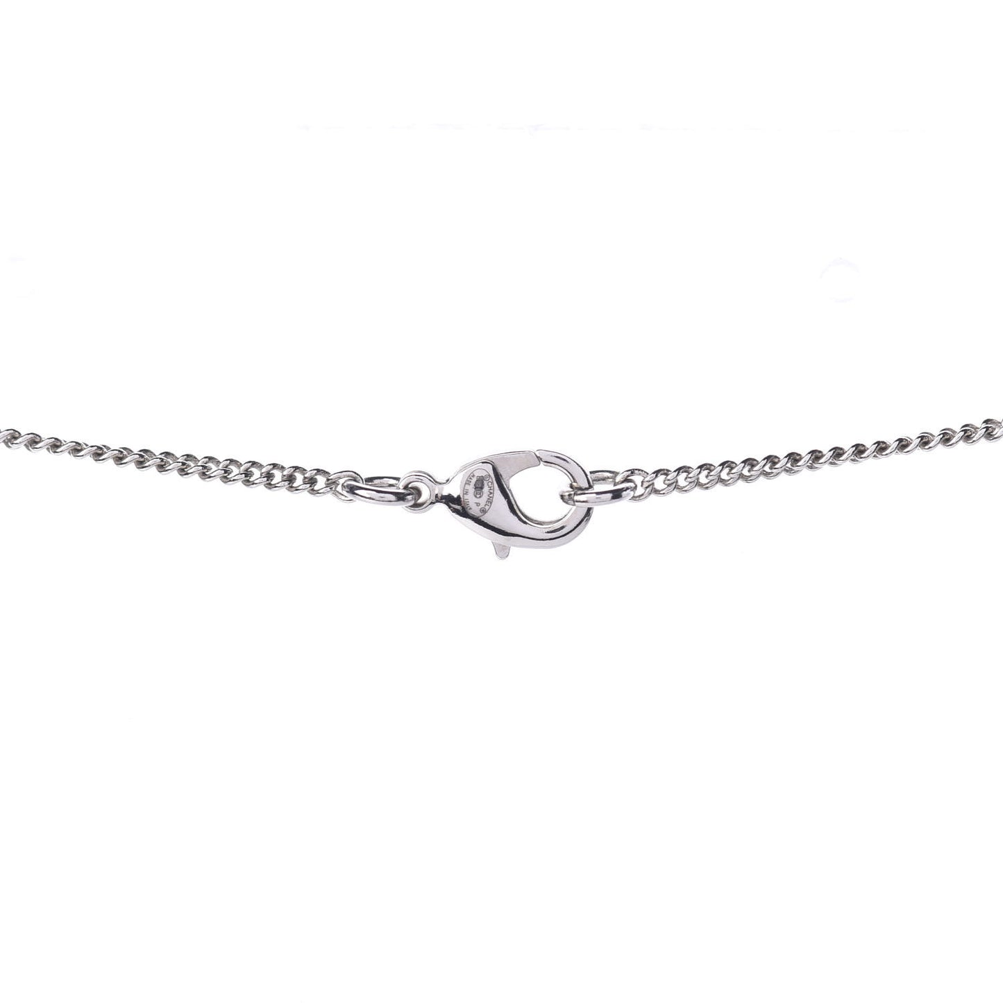 Crystal CC Bow Necklace Silver
