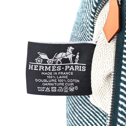 Hermes Merino Wool Small Au Carre Bride-A-Brac Pouch Vert Foret 5 of 8