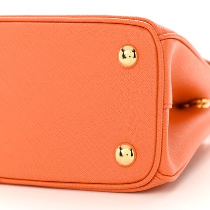 Prada Saffiano Lux Mini Galleria Double Zip Tote Arancio 9 of 9