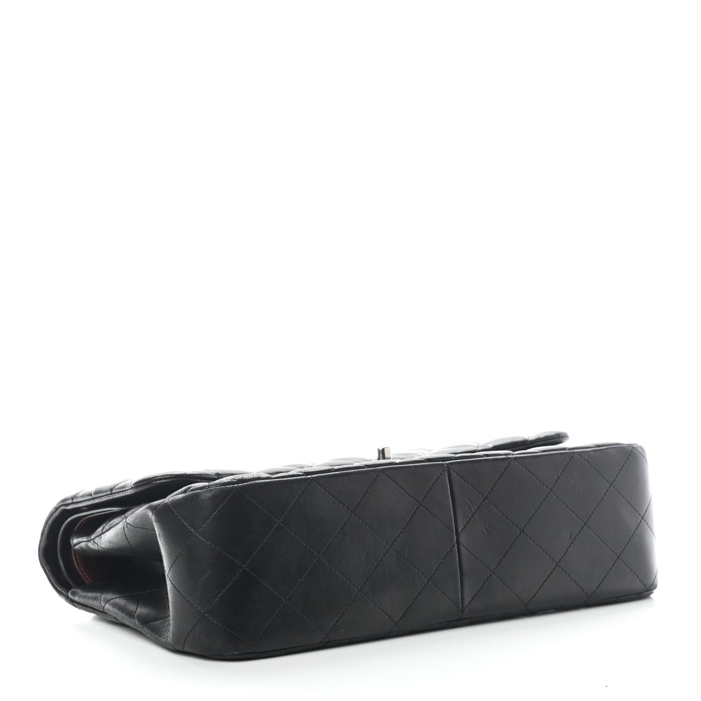 Lambskin Quilted Jumbo Double Flap Black