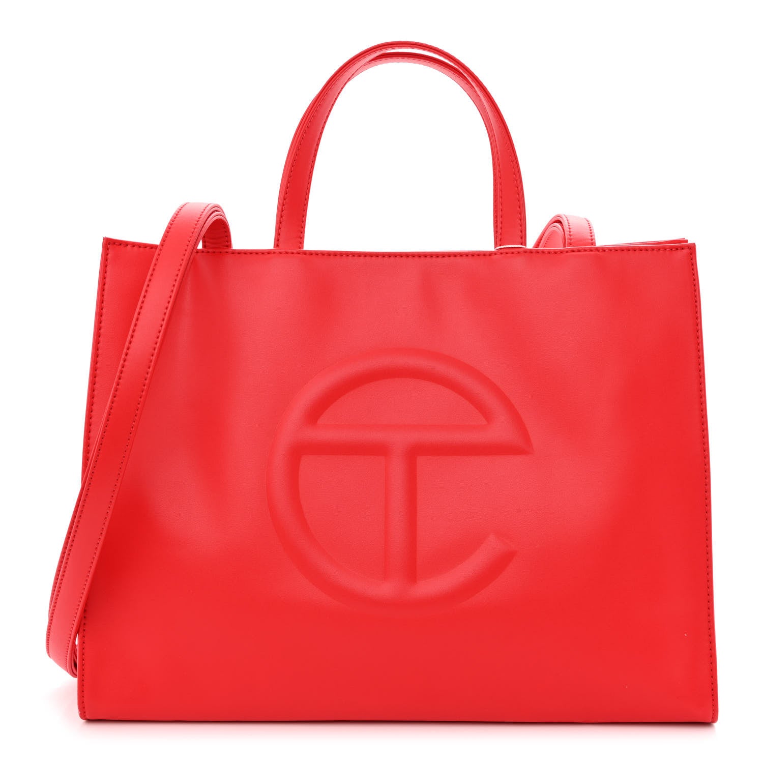 Telfar Vegan Leather Medium Shopping Bag Red 1 of 13