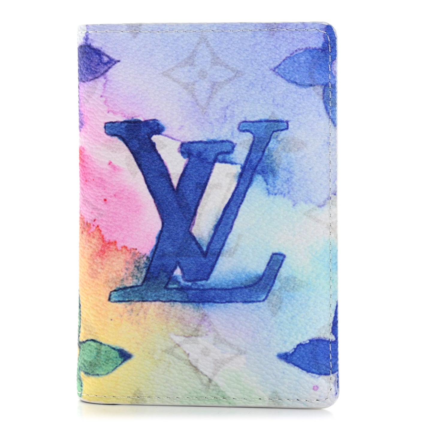 Monogram Watercolor Pocket Organizer NM Multicolor
