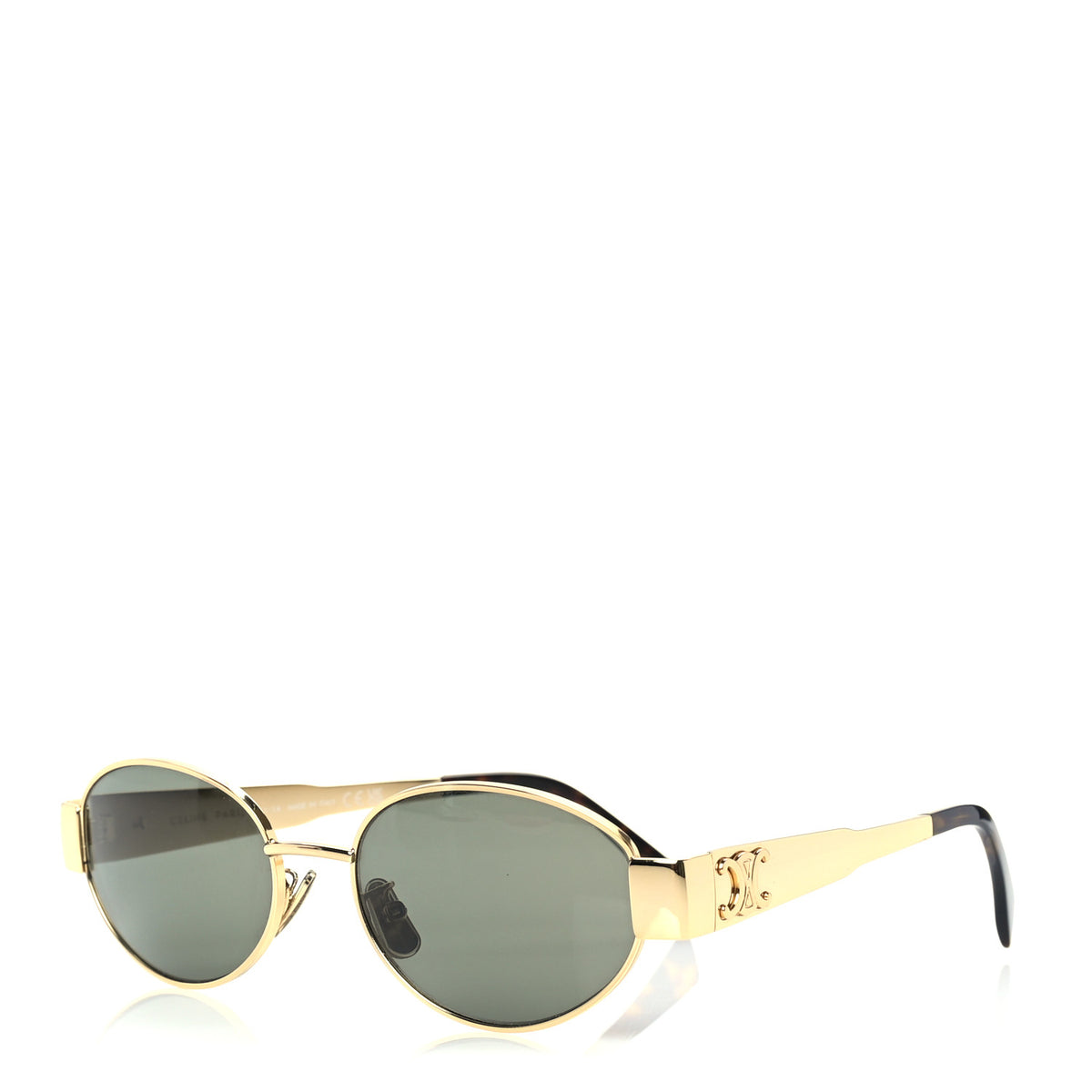 Celine Metal Triomphe 01 Sunglasses CL40235U Gold Green 1 of 7