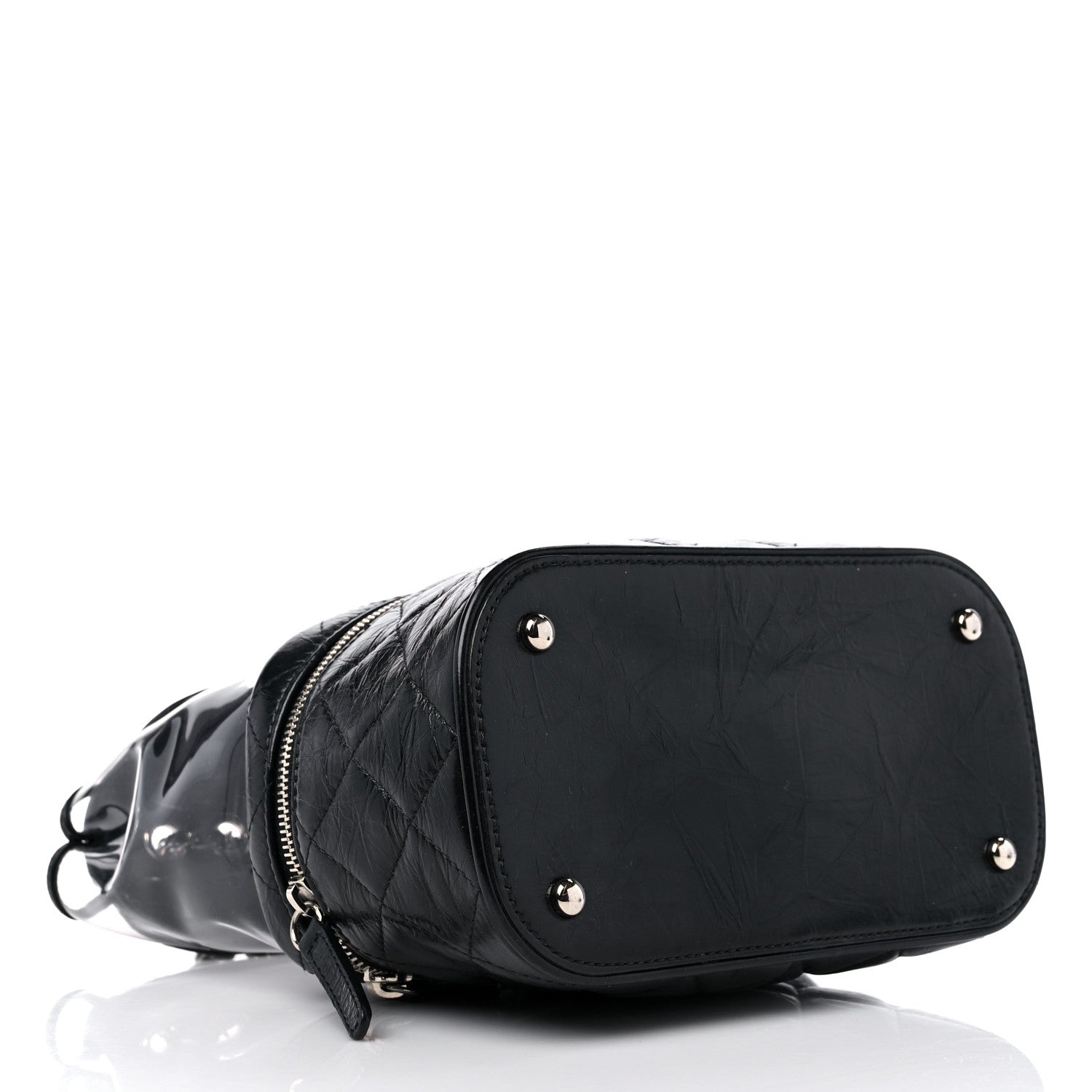 Chanel Crumpled Calfskin PVC Quilted Flap Black 4 of 10